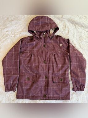 Sessions Ridge Series Hop-H Women's Plaid RECCO Snowboard Ski Burgundy Jacket M
